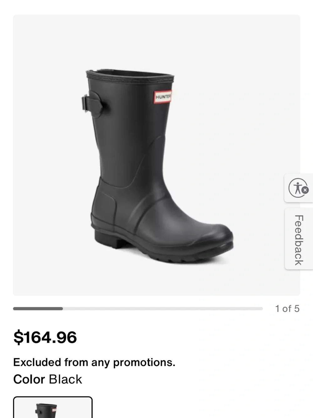 Hunter Navy Short Waterproof Boots with Folded Fleece Cuff
